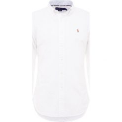 Polo Ralph Lauren OXFORD SLIM FIT Koszula white. Szare koszule męskie slim marki Polo Ralph Lauren, l, z bawełny, button down, z długim rękawem. Za 419,00 zł.