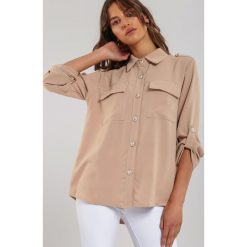 Beżowa Koszula Crestwood. Brązowe bluzki damskie Renee, m, eleganckie. Za 99,99 zł.