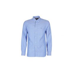 Koszule z długim rękawem Tommy Hilfiger COTTON LINEN DOBBY. Niebieskie koszule męskie TOMMY HILFIGER, s, bez wzorów, bez kołnierzyka, z długim rękawem. Za 343,20 zł.