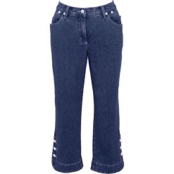 Dżinsy 3/4 ze stretchem bonprix niebieski "stone". Niebieskie jeansy damskie bonprix. Za 99,99 zł.