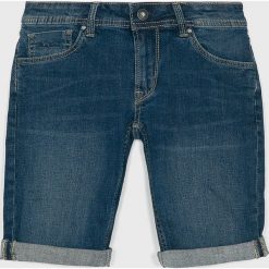 Pepe Jeans - Szorty dziecięce Becket 128-180 cm. Niebieskie spodenki chłopięce Pepe Jeans, bez wzorów, z elastanu, casualowe. W wyprzedaży za 159,90 zł.