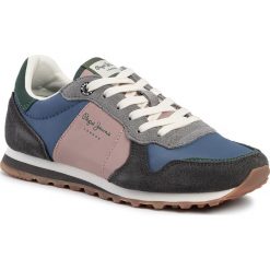 Sneakersy PEPE JEANS - Verona W Traveller PLS30901 Ocean 588. Szare półbuty damskie Pepe Jeans, bez wzorów, z jeansu, bez obcasa, na płaskiej podeszwie, bez zapięcia. W wyprzedaży za 229,00 zł.