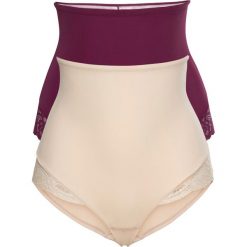 Figi panty shape LEVEL 1 (2 pary) bonprix cielisty + jeżynowy. Brązowe majtki damskie bonprix, bez wzorów. Za 75,98 zł.