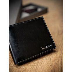 Portfel męski skórzany RFID Pierre Andreus czarny - Czarny. Czarne portfele męskie PIERRE ANDREUS, bez wzorów, ze skóry. Za 89,99 zł.
