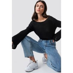 Rut&Circle Sweter z dekoltem na plecach Vanessa - Black. Czarne swetry damskie marki Rut&Circle, bez wzorów, z dzianiny, bez rękawów, długie, bez kaptura. Za 80,95 zł.