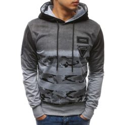 Bluzy męskie: Bluza męska z kapturem szara (bx3448)