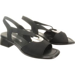 RIEKER REMONTE R5953-01 black, sandały damskie. Czarne sandały damskie Rieker Remonte, bez wzorów, bez obcasa, na obcasie, bez zapięcia. Za 249,90 zł.