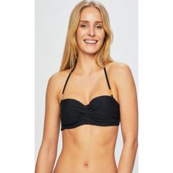 Calvin Klein Jeans - Biustonosz kąpielowy. Czarne stroje kąpielowe damskie Calvin Klein Jeans, z haftami, z elastanu. Za 249,90 zł.