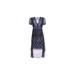 Sukienki długie Desigual MINALI. Niebieskie sukienki damskie Desigual, bez wzorów, bez kołnierzyka, bez rękawów, długie. Za 569,00 zł.