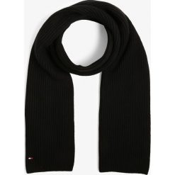 Tommy Hilfiger - Szalik męski z dodatkiem kaszmiru, czarny. Czarne szaliki męskie TOMMY HILFIGER, bez wzorów, z kaszmiru. Za 269,95 zł.