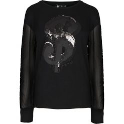 Bluzka Andy Warhol by Pepe Jeans. Czarne bluzki damskie Pepe Jeans, bez wzorów, z jeansu, bez rękawów, bez kaptura. Za 169,00 zł.