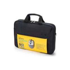 DICOTA Zestaw Value Toploading (mysz + torba) D30805-V1. Czarne torby na laptopa Dicota, w paski, z poliesteru. Za 64,73 zł.