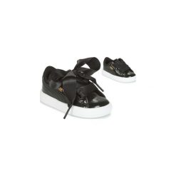 Buty Dziecko Puma BASKET HEART GLAM INF. Czarne trampki dziewczęce marki Puma, bez wzorów, bez zapięcia. Za 191,20 zł.
