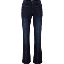 Dżinsy ze stretchem BOOTCUT bonprix niebiesko-czarny. Niebieskie jeansy damskie bonprix. Za 109,99 zł.