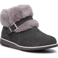 Buty EMU AUSTRALIA - Oxley Fur Cuff W11698 Dark Grey. Szare kozaki damskie EMU Australia, z wełny, bez obcasa, bez zapięcia. W wyprzedaży za 319,00 zł.
