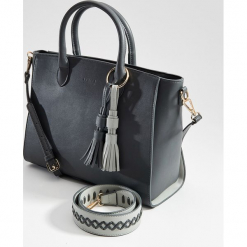 Torebka city bag z chwostami - Szary. Szare torebki klasyczne damskie marki Mohito. Za 139,99 zł.