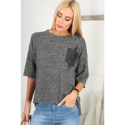 Ciemnoszary Sweter z Aplikacją BB20783. Swetry damskie Fasardi, s, z aplikacjami, bez rękawów, bez kaptura. Za 49,00 zł.