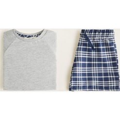 Mango Kids - Piżama dziecięca Leo 110-164 cm. Szare piżamy chłopięce Mango Kids, bez wzorów, z elastanu, z krótkim rękawem. W wyprzedaży za 49,90 zł.
