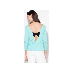 Bluzka K199 Zielony. Zielone bluzki damskie KATRUS, l, bez wzorów, eleganckie, z kontrastowym kołnierzykiem, z długim rękawem. Za 89,00 zł.