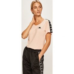 Kappa - T-shirt. Białe bluzki damskie Kappa, s, z aplikacjami, z bawełny, z okrągłym kołnierzem. W wyprzedaży za 79,90 zł.