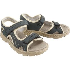 RIEKER 67866-14 blue combiantion, sandały damskie. Niebieskie sandały damskie Rieker, bez wzorów, bez obcasa, na rzepy. Za 229,90 zł.