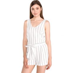 Vero Moda Anna Kombinezon Biały. Białe spodnie damskie Vero Moda, l, w paski, z wiskozy, bez kołnierzyka, bez rękawów. Za 156,95 zł.