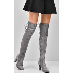 Buty zimowe damskie: Szare Kozaki Praga