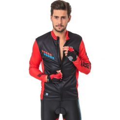 Bluzy męskie: IQ Bluza rowerowa Temis Black/Fiery Red/Palace Blue r. M