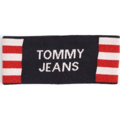 Tommy Jeans - Opaska damska, niebieski. Niebieskie opaski damskie Tommy Jeans, z napisami, z jeansu. Za 139,95 zł.