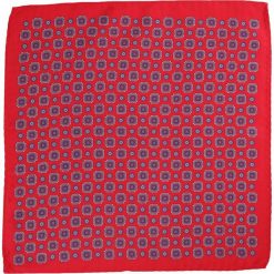 Czerwona Elegancka Męska Poszetka -ALTIES- Wzór Geometryczny POSZALTTANIA0267. Czerwone poszetki męskie Alties, bez wzorów, z materiału, eleganckie. Za 16,90 zł.