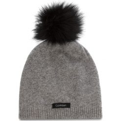Czapka CALVIN KLEIN - 2 Clrs Pom Beani K60K604715 013. Szare czapki damskie Calvin Klein, z kaszmiru. Za 199,00 zł.