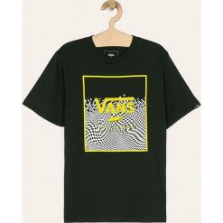 Vans - T-shirt dziecięcy 129-173 cm. Czarne t-shirty chłopięce Vans, z nadrukiem, z bawełny, bez rękawów. Za 119,90 zł.