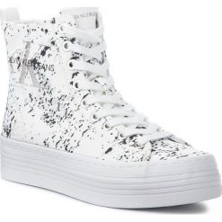 Sneakersy CALVIN KLEIN JEANS - Zazah Splattered RE9792 White. Białe sneakersy damskie marki Calvin Klein Jeans, z jeansu. Za 519,00 zł.
