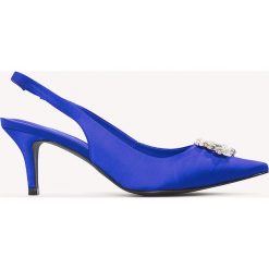 Czółenka: NA-KD Shoes Czółenka na niskim obcasie ze zdobieniem – Blue