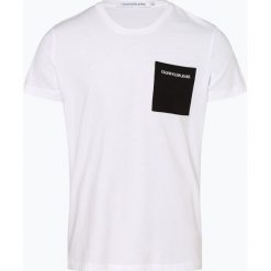 Calvin Klein Jeans - T-shirt męski, biały. Białe t-shirty męskie Calvin Klein Jeans, m, z nadrukiem, z bawełny, bez kołnierzyka. Za 129,95 zł.