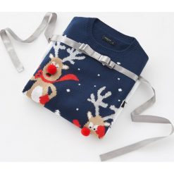 Świąteczny sweter - Biały. Białe swetry damskie Reserved, s, bez wzorów, wizytowe, bez rękawów, bez kaptura. Za 79,99 zł.