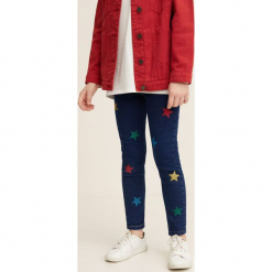 Mango Kids - Jeansy dziecięce Danna 110-164 cm. Niebieskie rurki dziewczęce marki Mango Kids, z bawełny. Za 89,90 zł.