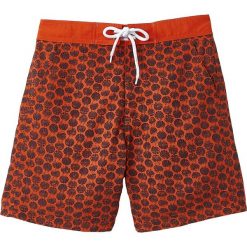 Szorty kąpielowe w muszelki. Brązowe kąpielówki męskie marki La Redoute Collections, z materiału. Za 96,98 zł.