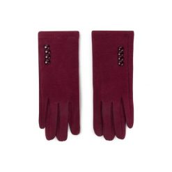 ACCCESSORIES 1W6-016-AW19 Bordowy. Czerwone rękawiczki damskie ACCCESSORIES, bez wzorów, z bawełny. Za 29,99 zł.