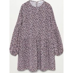 Mango Kids - Sukienka dziecięca Doty 110-164 cm. Białe sukienki dziewczęce Mango Kids, w kwiaty, z wiskozy, z długim rękawem, długie, mini, rozkloszowane. Za 119,99 zł.