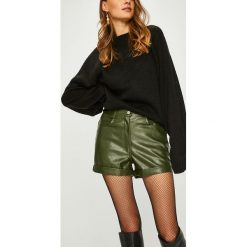 Answear - Szorty. Zielone szorty damskie ANSWEAR, s, bez wzorów, z materiału, casualowe, z podwyższonym stanem. W wyprzedaży za 119,90 zł.