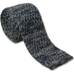 Casualowy, Dziergany Krawat Męski Knit - 5,5 cm - Alties, Melanż, Popielaty KRALTS0124. Niebieskie krawaty męskie Alties, w paski, z jeansu, sportowe. Za 44,00 zł.