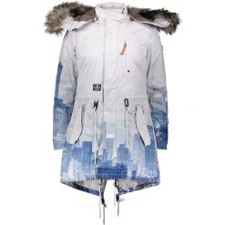 Parka "Timea 2" w kolorze błękitno-niebieskim. Szare parki damskie marki khujo, xs, z nadrukiem. W wyprzedaży za 432,95 zł.