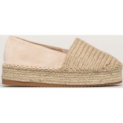 Answear - Espadryle WellSpring. Brązowe espadryle damskie ANSWEAR, bez wzorów, z gumy, bez obcasa, na obcasie. W wyprzedaży za 79,90 zł.
