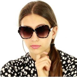 Geometryczne okulary przeciwsłoneczne mazzini rock fashion czarny. Czarne okulary przeciwsłoneczne damskie LOOKS STYLE EYEWAER, rockowe. W wyprzedaży za 59,90 zł.
