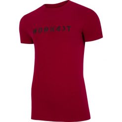 T-shirt męski TSM214 - ciemna czerwień. Czerwone koszulki męskie 4f, m, bez wzorów, bez kołnierzyka. W wyprzedaży za 24,99 zł.