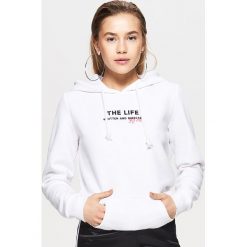Bluzy damskie: Bluza typu hoodie – Biały
