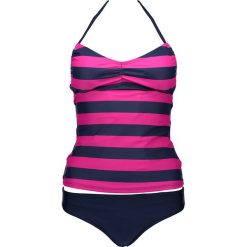 Stroje dwuczęściowe damskie: Tankini w kolorze różowo-granatowym
