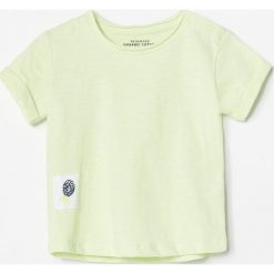 T-shirt z bawełny organicznej - Żółty. Żółte t-shirty damskie Reserved, xl, bez wzorów, z bawełny, bez kołnierzyka. W wyprzedaży za 19,99 zł.