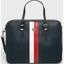 Tommy Hilfiger - Torba. Niebieskie torby na laptopa TOMMY HILFIGER, w paski, ze skóry ekologicznej, casualowe. Za 699,90 zł.